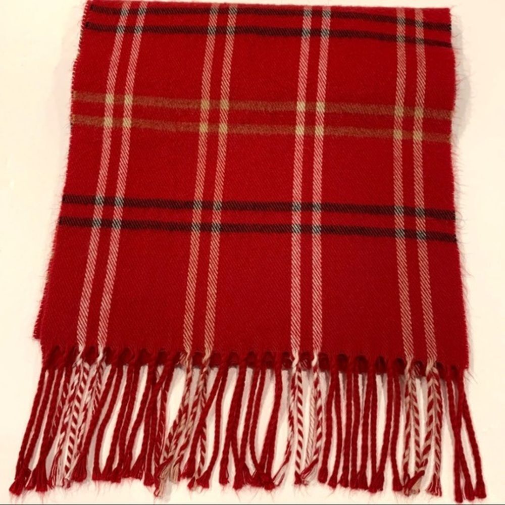 Cejon Red & Black Acrylic Plaid Scarf